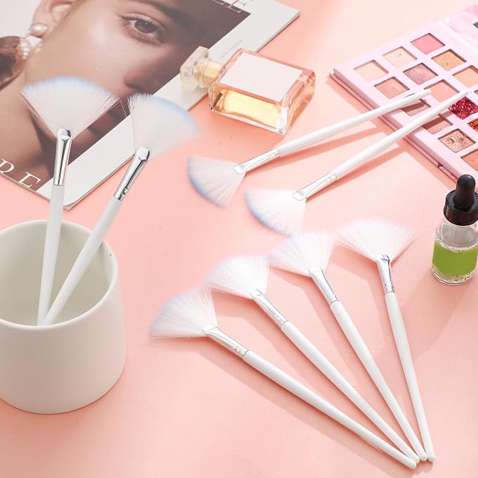 9 Pieces Facial Fan Mask Brushes, Soft Facial Applicator Brushes Tools - Image 6