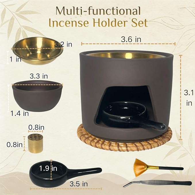 5 in 1 Incense Diffuser & Holder Set, Ceramic Aromatherapy Burner - Image 8
