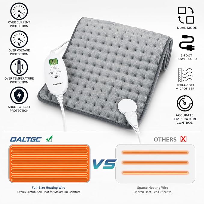 Electric Heating Pad, 2025 Upgraded Dual Mode Controller, Comfortable Soft - Image 3