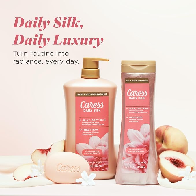 Caress Body Wash With Pump Daily Silk White Peach & Orange Blossom Body Soap - Image 8