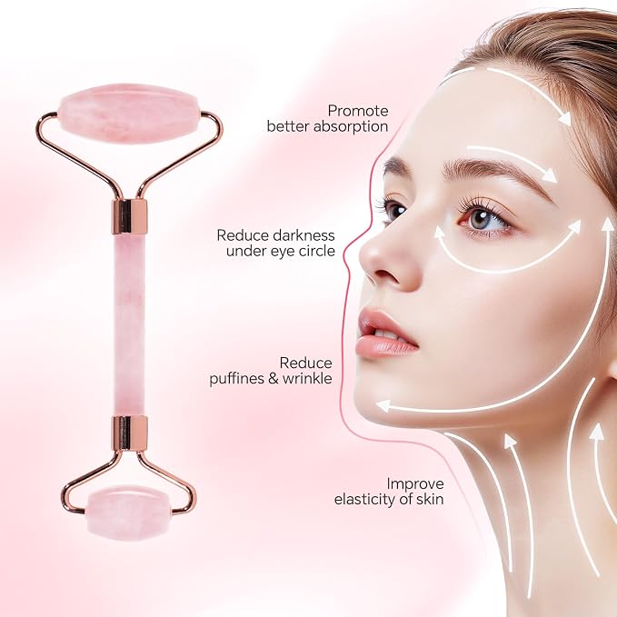 Jade Roller & Gua Sha Set for Face – 4PCS Natural Facial Massage Tools Kit - Image 7