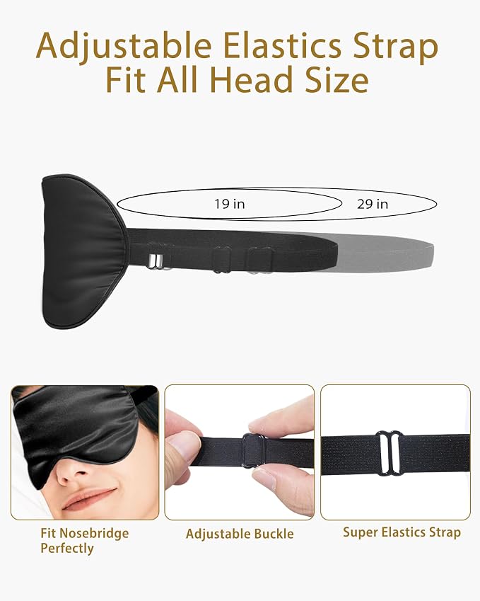 4 Pack Silky Sleep Masks for Women Men, JroyJoy 100% Blackout and Super Soft - Image 2