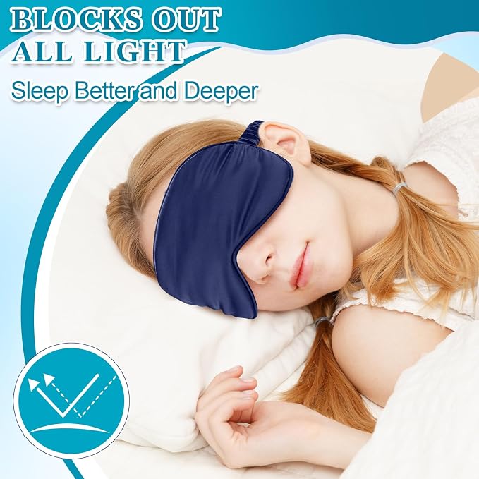Cutecrop 12 Pcs Silk Sleep Masks Soft Satin Eye Masks - Image 6
