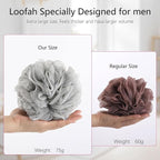 BTYMS 75g/Pc Large Loofah Bath Sponge, XL Exfoliating Puffs Shower Scrunchies - Image 2