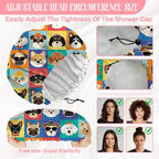 Funny Dog Reusable Shower Cap Cute Double Layer Waterproof Shower Caps Large - Image 2