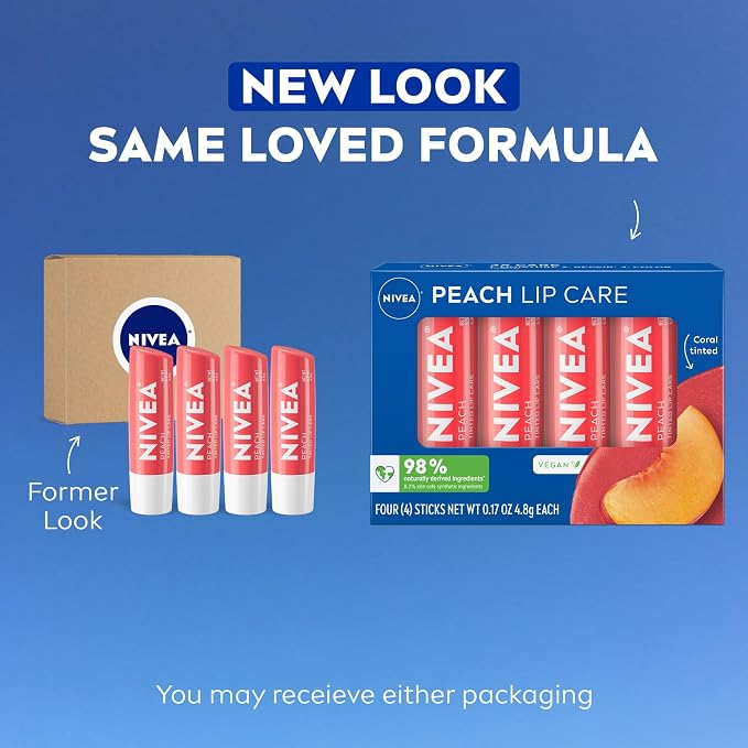 NIVEA Peach Lip Care, Tinted Lip Balm Pack - Image 2