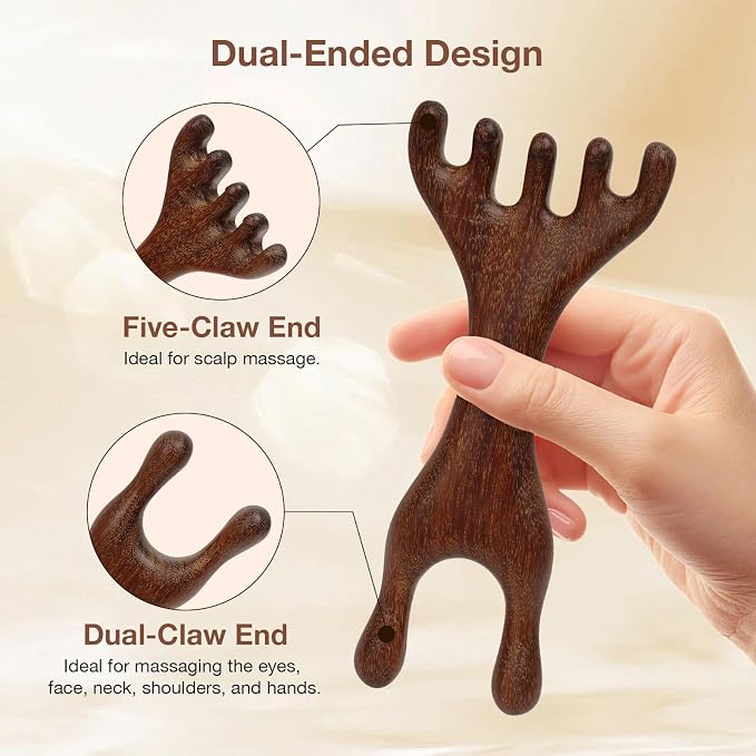 Natural Wooden Hair Growth Scalp Massager Comb - Image 4