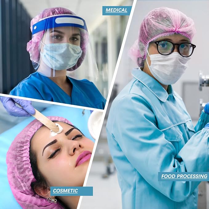 100 Pack 21" Disposable Nonwoven Bouffant Caps Hair Net - Image 7