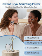 Stainless Steel Face Roller & Gua Sha Facial Tools, Face Massager - Image 2