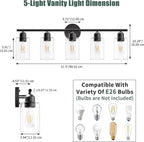 Espird Bathroom Vanity Light Fixtures Matte Black Bathroom Lighting Fixture - Image 2