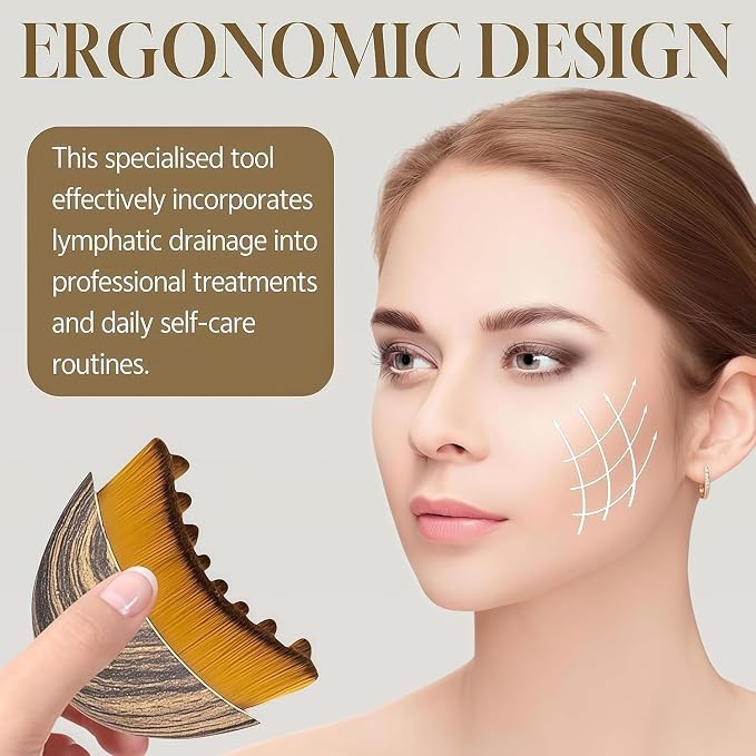 2 PCS Lymphatic Contour Face Brush, Manual Lymphatic Drainage Massager - Image 3