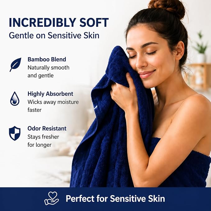 SEISSO 4 Pack Extra Large Bath Towels 63"x35", Bath Sheets - Image 4