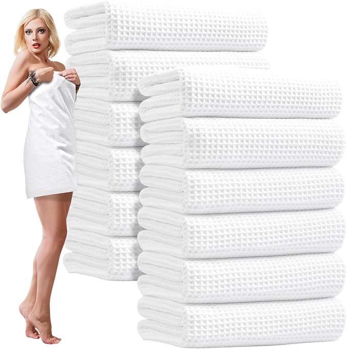 SmoothNovelty 12 Pack Microfiber Bath Towels Bulk 27'' x 60'' Oversized Beach by SmoothNovelty