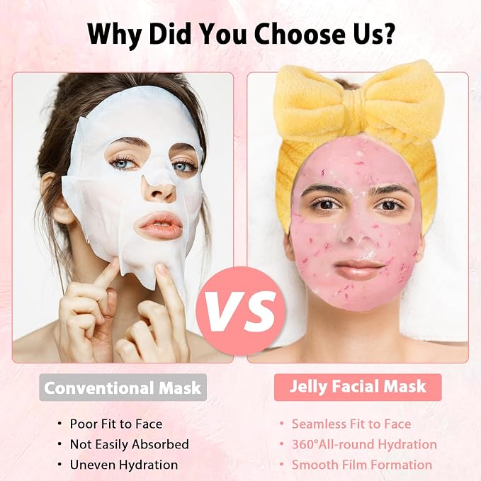 Pjordo Jelly Masks Set for Facials Professional Spa, 10 Pack Jelly Mask Powder - Image 5