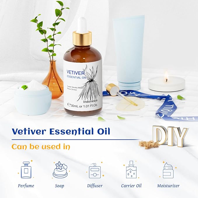 HIQILI 1 Fl Oz Vetiver Essential Oil, 100% Pure Natural - Image 5