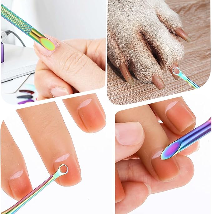 Dual Ended Nail Cuticle Pusher, 100/180 Grit Sandpaper Sheets Cuticle File - Image 5