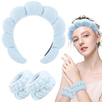 Zkptops Spa Headband for Washing Face Wristband Set Sponge Makeup Skin Care - Image 8