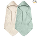 Yoofoss Hooded Baby Towels for Newborn 2 Pack 100% Muslin Organic Cotton Baby by YOOFOSS