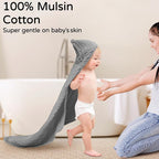 Yoofoss Hooded Baby Towels for Newborn 2 Pack 100% Muslin Organic Cotton Baby - Image 2