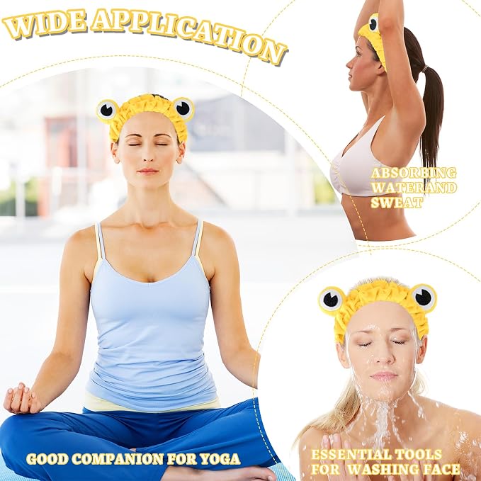 Jowmoy yellow Frog Eye Elastic Headband - Image 5
