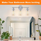 DLLT 3-Light Bathroom Light Fixtures: Chrome Modern Vanity Lights - Image 2