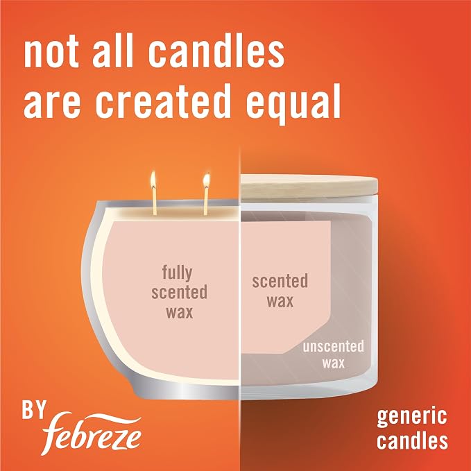 Febreze Scented Candle, Baked Cinnamon Apples Scent, 4 Wick Candle, Reusable Tin - Image 3