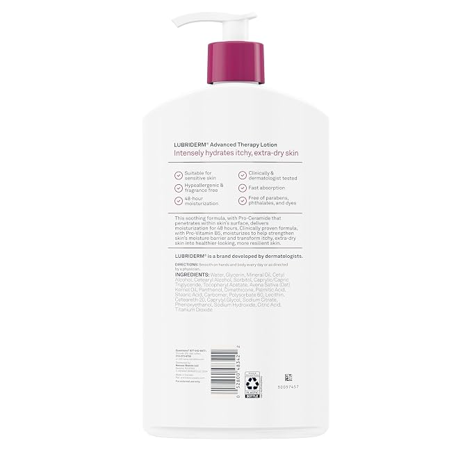 Lubriderm Advanced Therapy Fragrance-Free Moisturizing Hand & Body Lotion + - Image 10