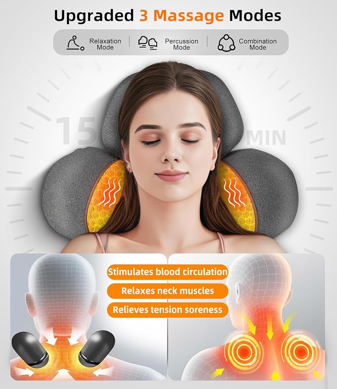 Upalled Cordless Heated Neck Massager Pillow - Image 4