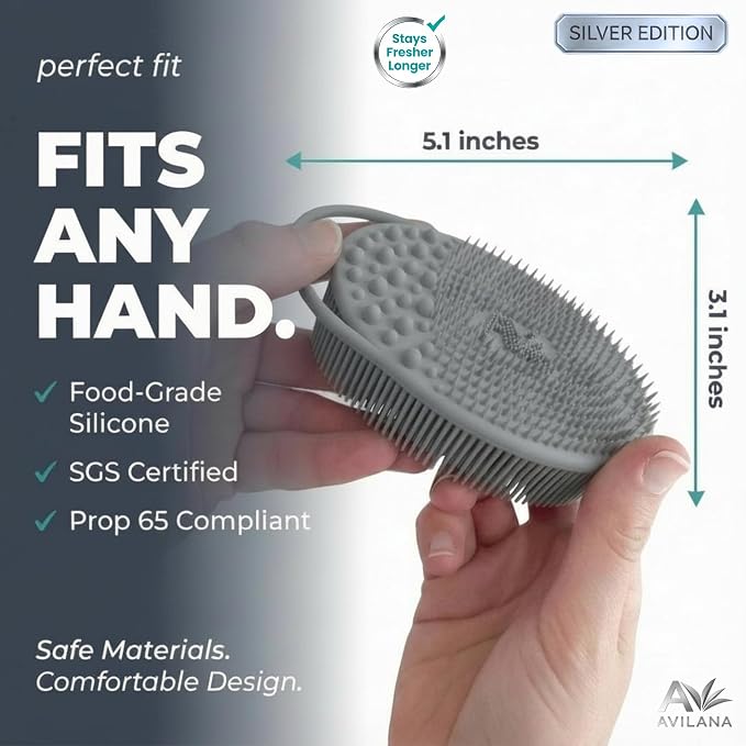 Avilana Silver Edition Exfoliating Body Scrubber - Image 5