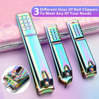 CGBE Nail Clippers Set, Manicure Set Pedicure 12 Pieces Stainless Steel - Image 2