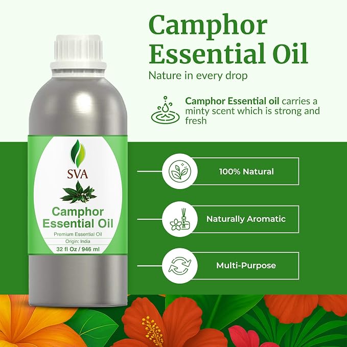 SVA Camphor Essential Oil – 32 Fl Oz – 100% Natural Camphor Oil - Image 2