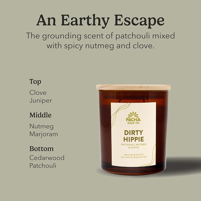 PACHA SOAP Co. Dirty Hippie Candle, 7 oz - Image 3