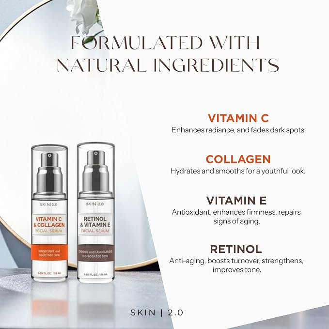 Skin 2.0 Retinol & Vitamin E + Collagen & Vitamin C Serum - Image 6