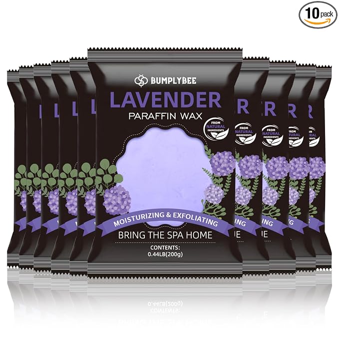 BUMPLYBEE Paraffin Wax for Hand and Feet, 10 Pack Lavender Paraffin Wax Refills by BUMPLYBEE-BringTheSPAHome