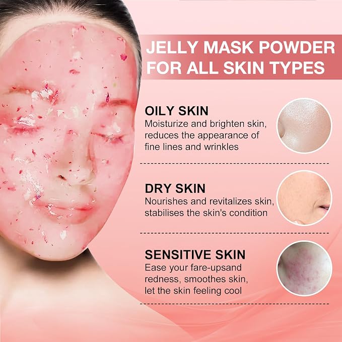 Jelly Mask for Facials Professional, Hydrating & Moisturizing Peel-Off Natural - Image 2