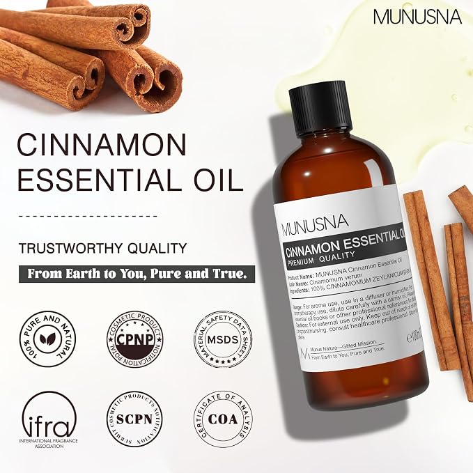 Cinnamon Essential Oil 100ML, 100% Pure Natural Cinnamon Oil Premium Grade - Image 9