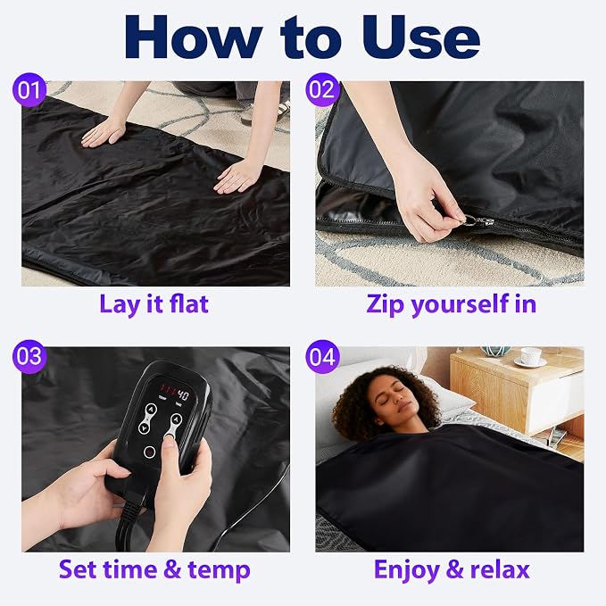 Sauna Blanket for Home, Portable Full Body Heating Wrap - Image 6