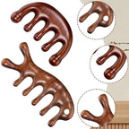 2 Pack Wooden Head Scalp Massager Comb, Scalp Massager Loc Comb Wooden Scalps - Image 5
