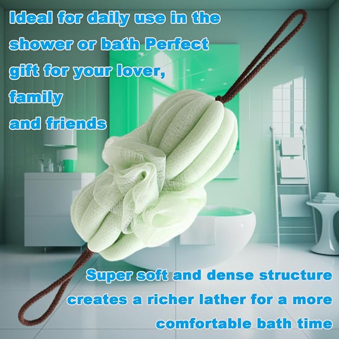 Large 85g Green Bath Loofah Sponge Loofa Luffas Shower Puff Pouf Ball - Image 5