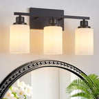 3-Light Black Bathroom Light Fixture Over Mirror, Modern Farmhouse Vanity Light - Image 3