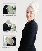 ROLSHOL 2 Packs Large Microfiber Hair Towels - Image 4