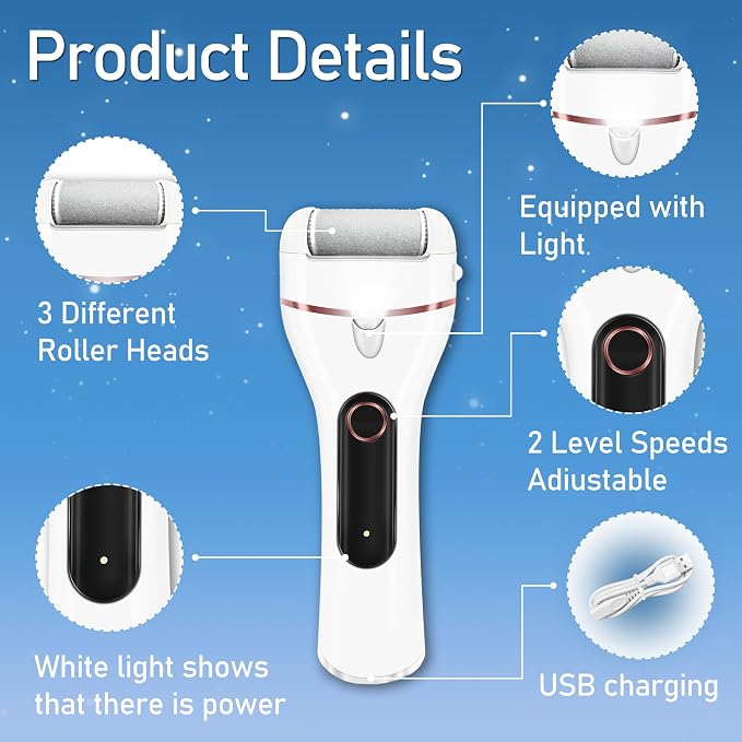 Callus Remover for Feet, Electric Foot Callus Remover Waterproof - Image 6