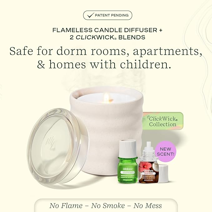 Lifelines Flameless Candle Aromatherapy Essential Oil Diffuser - Image 2