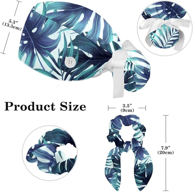 Adjustable Brown Dachshund Dog Blue Surgical Scrub Cap - Image 2