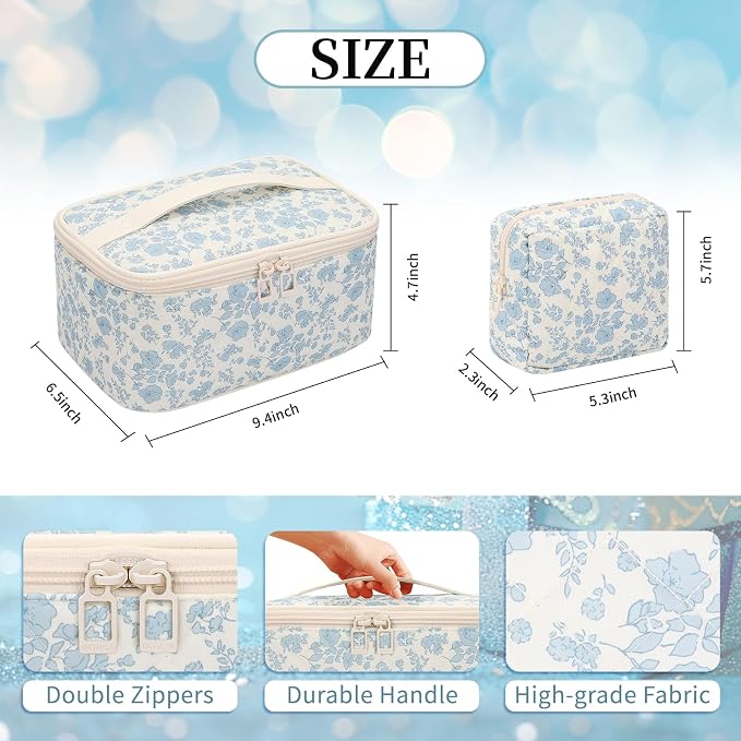 OCHEAL Makeup Bag Set, Portable Travel Makeup Bags Cosmetic Organizer Bag - Image 4