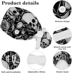 Scrub Cap with Hair Scrunchy, Ponytail Holder Surgical Cap - Image 4