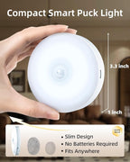 EZVALO 6-Pack Under Cabinet Lighting, Rechargeable Motion Sensor Puck Light - Image 2