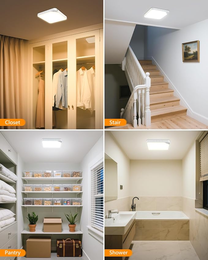 Rechargeable 6W Motion Sensor Ceiling Light Indoor, Wireless Magnetic Stick on - Image 4
