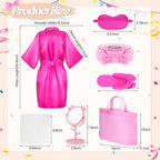 Spa Party Supplies for Girls, 6 Satin Robes Kids Spa Birthday Sleepover - Image 5