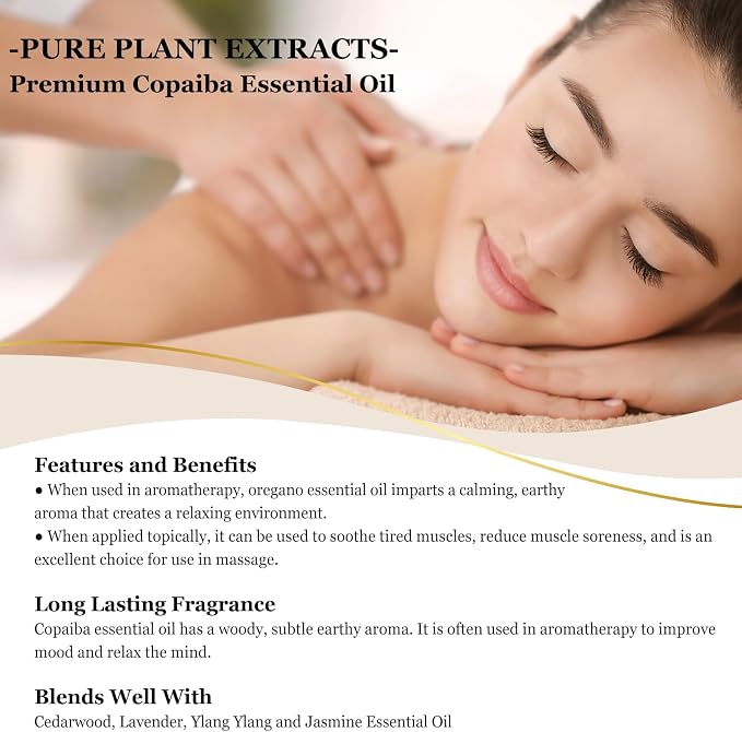 EUQEE Copaiba Essential Oil 118 ml Pure Copaiba Oil Essential Oil - Image 4